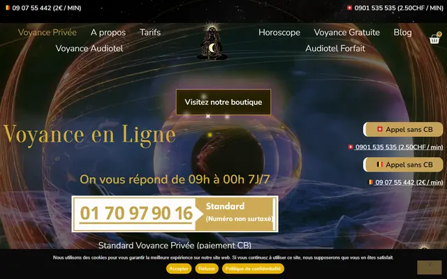 Page d’accueil de Voyanceenlignes